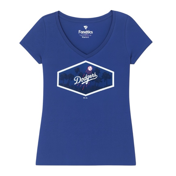 NWT Fanatics Women’s Blue Los Angeles Dodgers Short Sleeve T-Shirt Size L - Picture 1 of 3